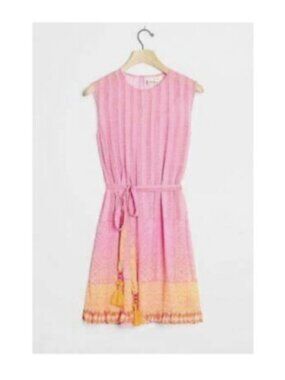 NEW Pink Orange ANTHROPOLOGIE NIKI Tlahapan Mahajan Lucille Mini Dress M NWT